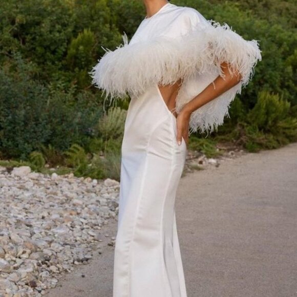 The Attico Feather Trimmed Gown - Picture 1 of 8